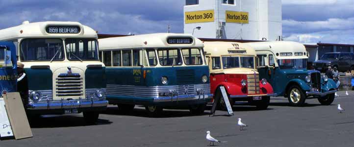 Drivers vintage buses at Sandown